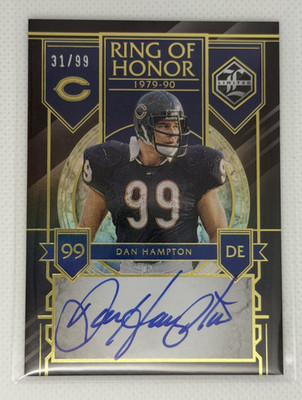 2025 National Treasures Dan Hampton 2023 Limited Ring of Honor Auto 31/99 Bears