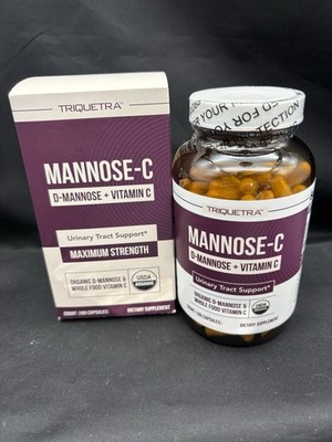 Organic D-Mannose + Whole Food Vitamin C Natural UTI Support Supplement 60 SERV