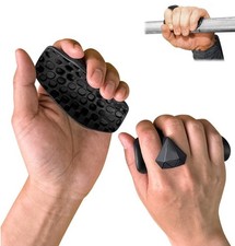 NEW 2Pcs Black Pair Of Rubber Gym Weight Lifting Grips Anti Slip Hand Protection