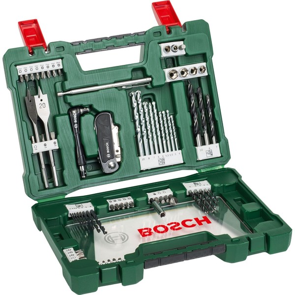 Bosch V-Line Bohrer- Und Bit-Set 68Tlg. Klappmesser Magnetstab Winkelschrauber --image