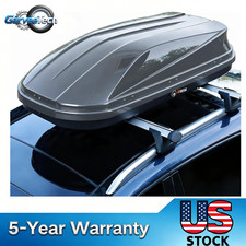 17 Cu Ft. Abs Hardshell Rooftop Cargo Box Carrier 165lb Dual-side Opening