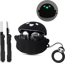 Funny Ghost Soft Silicone Case Cover for Samsung Galaxy Buds 3 Pro 3 - Black
