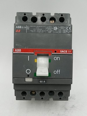 ABB SACE S1N060 Circuit Breaker 60A 3P 480V 3PH S1N 60 Amp 3 Pole Used