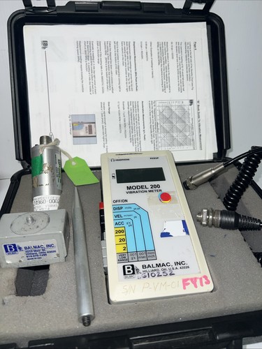 Balmac Model 200 Vibration Meter Tool with Case & Probe