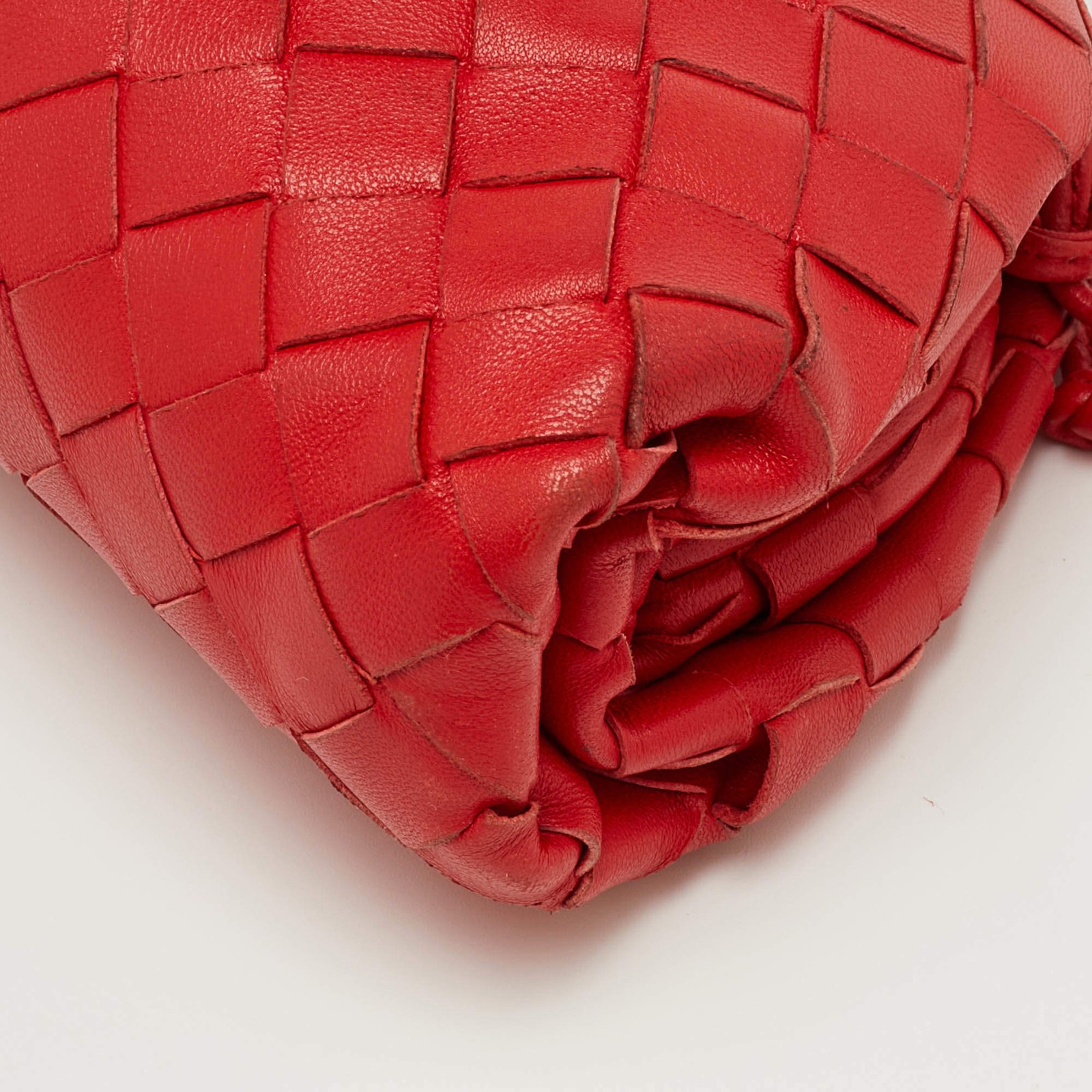 Bottega Veneta Red Intrecciato leather Mini The Pouch Bag thumbnail 12