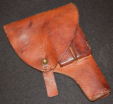 WWII Swedish M1907 Pistol Leather Holster Triple Crown Marked Model 1907, Issued