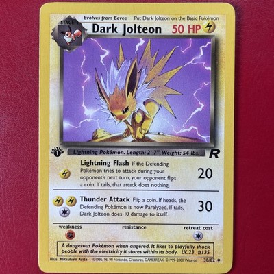 Dark Jolteon 38/82 Team Rocket Regular First Edition Pokemon Card