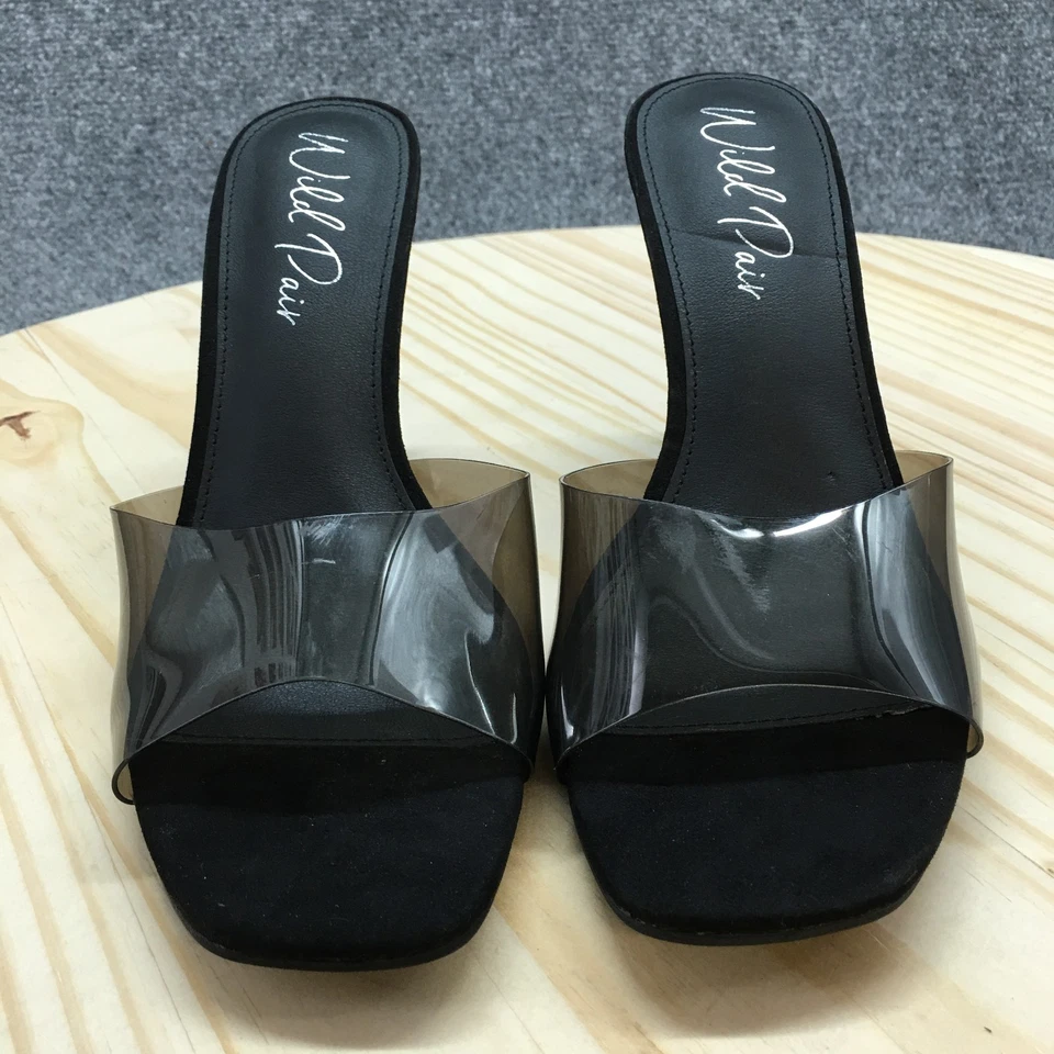 Wild Pair Heels Womens 8 M Luuna Mule Black Slip On Casual Open Toe Stiletto NEW - Image 4 of 4