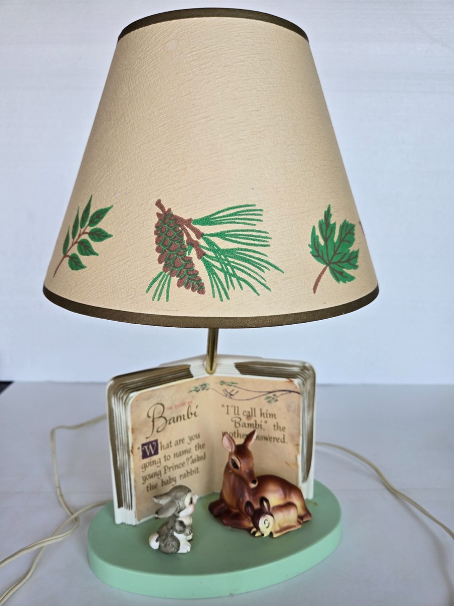 Vintage Bambi & Thumper Plastic Lamp Disney Dolly Toy Company