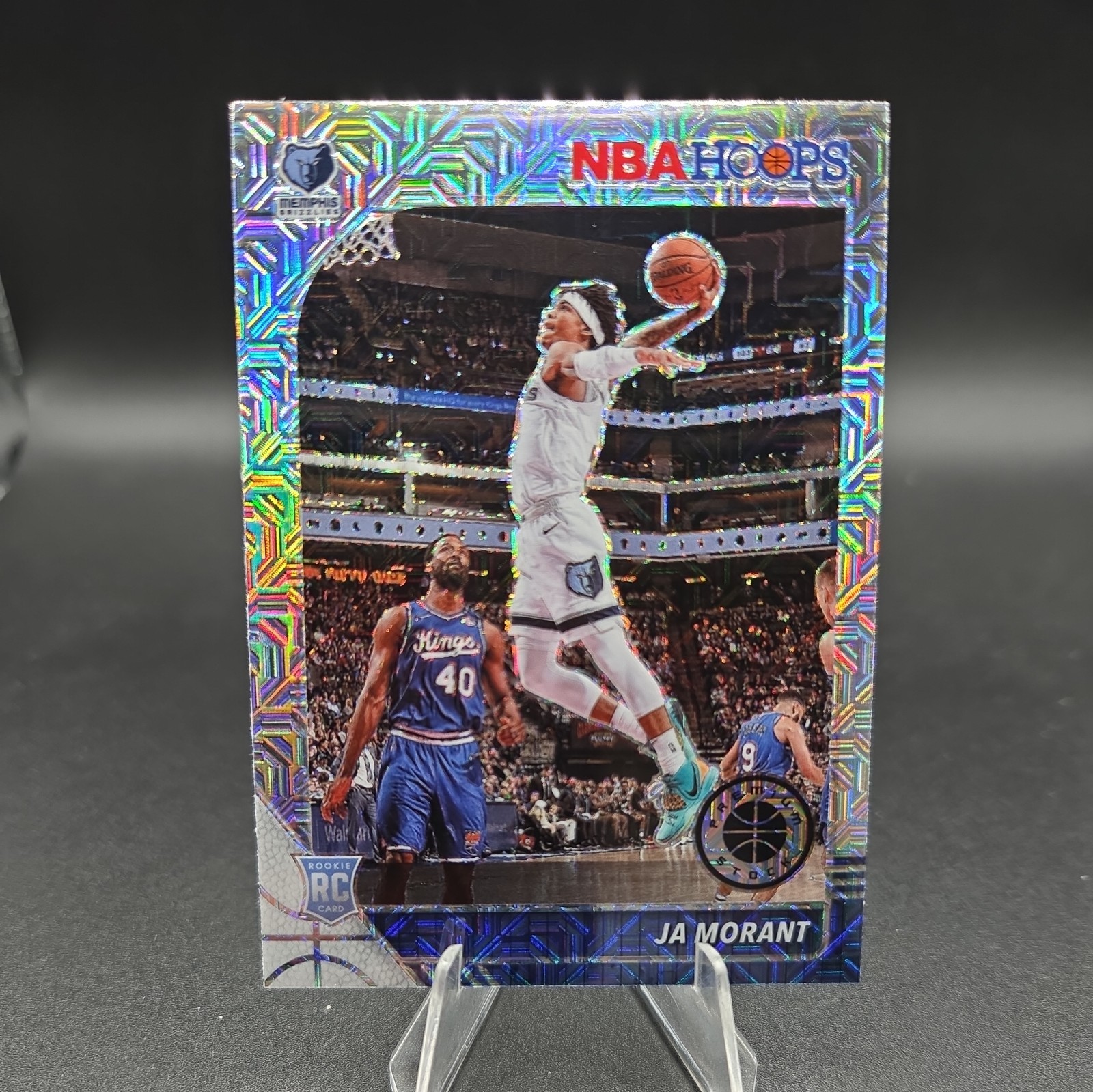 Ja Morant 2019-20 Panini NBA Hoops Premium Stock - #259 Silver Mojo Prizm (RC)