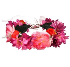 Fairy Flower Crown Floral Headband Woodland Headpiece Women Rosy Z