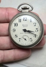 Vintage Wind Up Westclox Scotty Shock Resistant Men's Pocket Watch Works Perfect