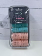 12 Conair Voluminous Curls Self-Grip Hair Rollers, Assorted Sizes Colors