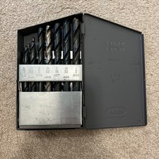 15-pc AMI Fractional Drill Bit Set 1/16" - 1/2" x 32nds Huot Case USA Made