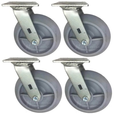 Drywall Dolly Replacement TPR Wheel Casters - 2,400 Lbs Capacity
