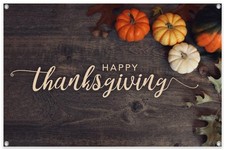 Happy Thanksgiving Wooden Fabric Fall Pumpkin Photography Backdrop 10x8ft Prop