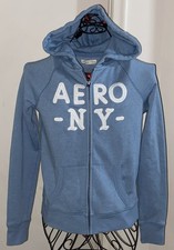 Aeropostale NY Women's Blue Full Zip Front Pockets Hoodie Jacket Size Small EUC
