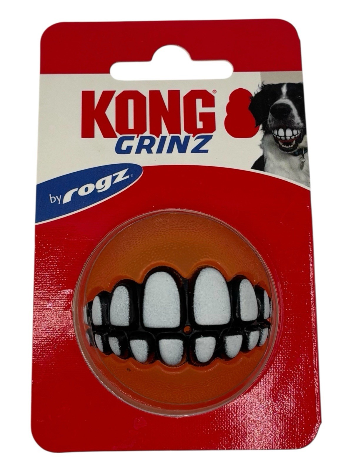 Kong Rogz Grinz Treat Ball Small Dog Toy ORANGE Big Smile Ne