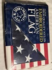 Vintage 2002 Gama 3X5 FT USA Embroidered Nylon Stars American Flag USA Made