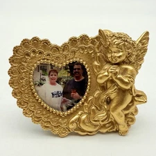 Vintage Heart Cupid Picture Frame Miniature 