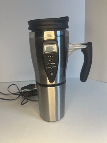 Smart Gear 12 V Digital Heated Stainless Steel Insulated Travel Mug With Charger
