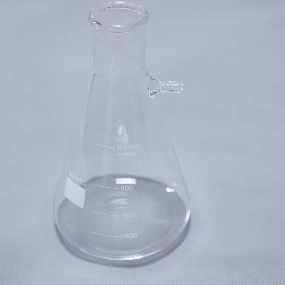 Lab glass Erlenmeyer vacuum filter flask filtering flask 1000 ml - 2000 ml - Image 3 of 4