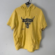 Under Armour Mens Project Rock Quick Dry Short Sleeve Hoodie size Large 1370465