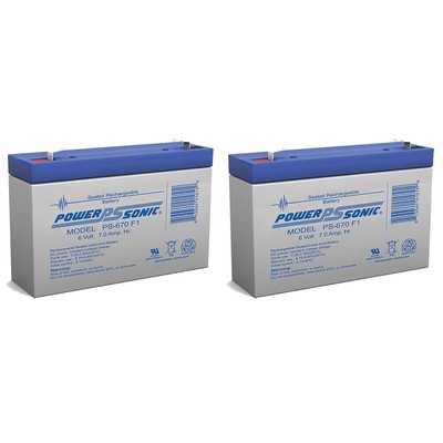 Power-Sonic 6V 7Ah SLA Replacement Battery for Leoch LP6-7.0, LP 6-7.0 - 2 Pack