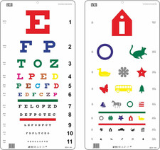 Traditional Snellen Color & Kindergarten Color Distance Vision Eye Chart 20 Feet