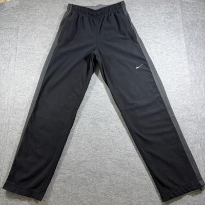 Nike Therma-Fit Sweatpants Mens S Black Fleece Lined Zip Ankle Side Stripe