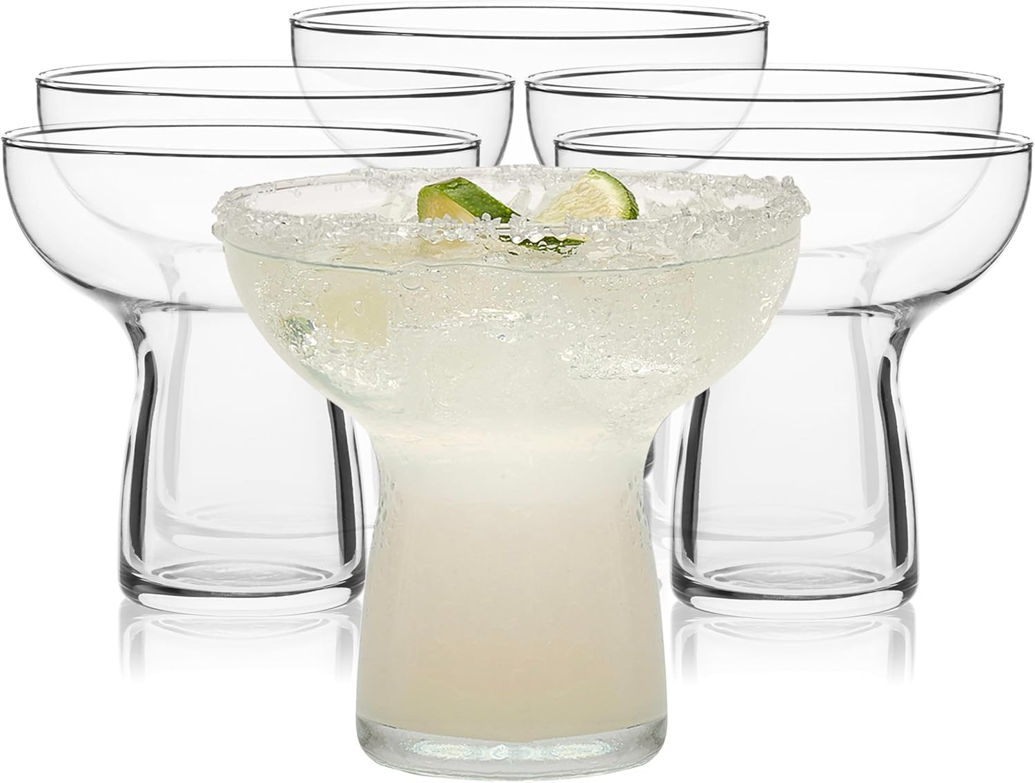 Libbey Stemless Margarita Glasses Set of 6, 10.25 Ounces Classic Margarita Glass