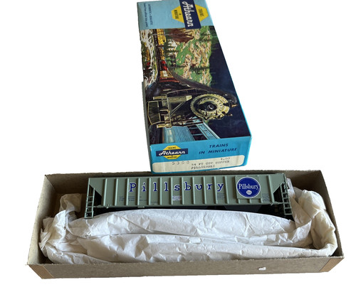 HO Athearn 5308 Construido 54' Tolva Cubierta Pillsbury Tren Vagón Kit con Kadees RTR | Zustand: Used