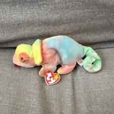 Ty Beanie Baby Rainbow Chameleon 1997 Retired Original Plush with Tags