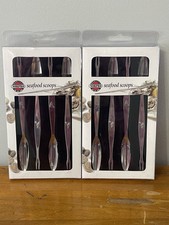 Norpro 8 Piece Stainless Steel Seafood Scoops Crab Fork/Pick Set W Lobster Logo