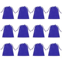 "12 StüCk Samt-Geschenkbeutel, 4 X 5\" Samt-Schmuckbeutel Mit Kordelzug, Blau"