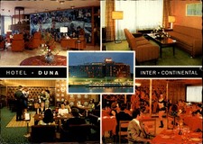 Hotel Duna Inter Continental Budapest Hungary PC MCM lobby posted 1973 z319