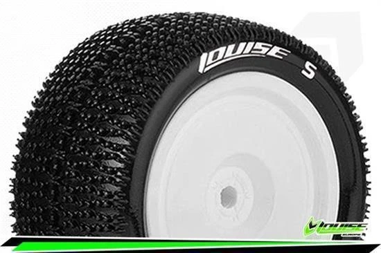 Louise E-MAGLEV 1-10 Buggy Reifen Fertig Verklebt Soft Felgen Weiss Kyosho Hex 1 - Bild 1 von 2