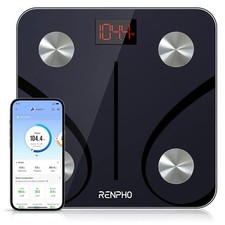 RENPHO Bluetooth Body Fat Scale, Digital Weight 10.2"/260mm, Grey-Black