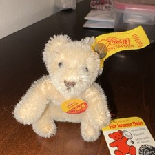 Steiff Mini Teddy Bear Genuine Mohair Yellow Tag Button in Ear, MPN 0203/14