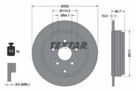 2X Textar 92227203 Bremsscheibe FüR Honda