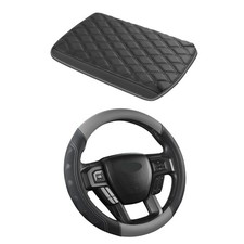 GIANT PANDA Car Steering Wheel Cover and Console Cover for Ford F150 - Grey