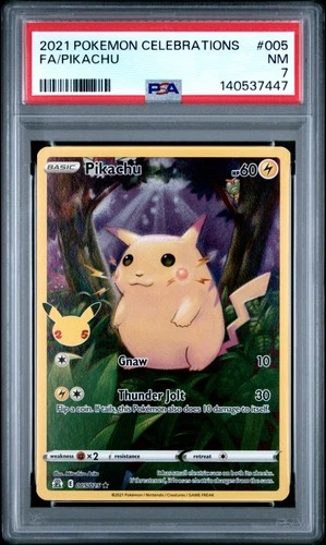2021 POKEMON CELEBRATIONS #005 FULL ART/PIKACHU PSA 7