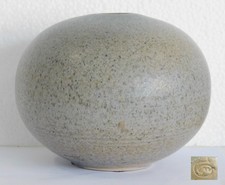 Studiokeramik Vase Kugelvase marmoriert signiert ? Ø14 H13cm