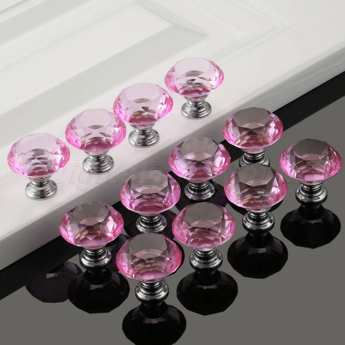 pink diamond dresser knobs Well Designed Pink Crystal Drawer Cabinet Knob  KNOBCO