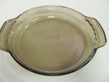 Anchor Ovenware BROWN Deep Pie Plate Dish Pan 9" 1 Qt 1075 Amber GLASS FS!