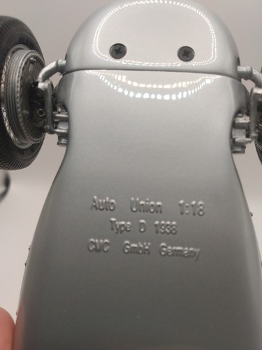 CMC 1/18 Auto Union Type D 1938-1939 Diecast Model Car Silver - Picture 16 of 19