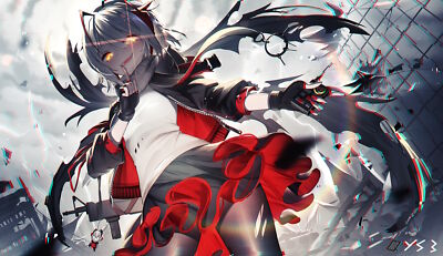 Anime girls art 2d portrait arknights w bai yemeng CCG Gaming Mat Desk