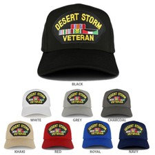 Desert Storm Veteran Embroidered Patch Snapback Baseball Cap