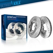 Front Drilled Slotted Brake Rotor for 2015 - 2023 Ford Transit-250 Transit-350