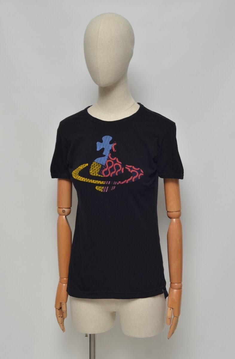 Vivienne Westwood Anglomania Women's Black Cotton Tee Shirt Vivienne Westwood Anglomania Women's Black Cotton Tee Shirt